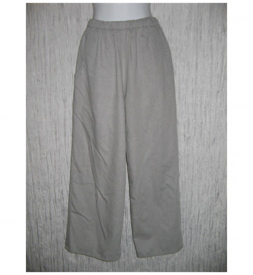 New FLAX Soft Gray Cotton Floods Pants Jeanne Engelhart Small S