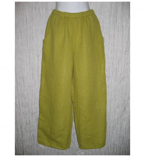 New FLAX Green LINEN Floods Pants Jeanne Engelhart Small S