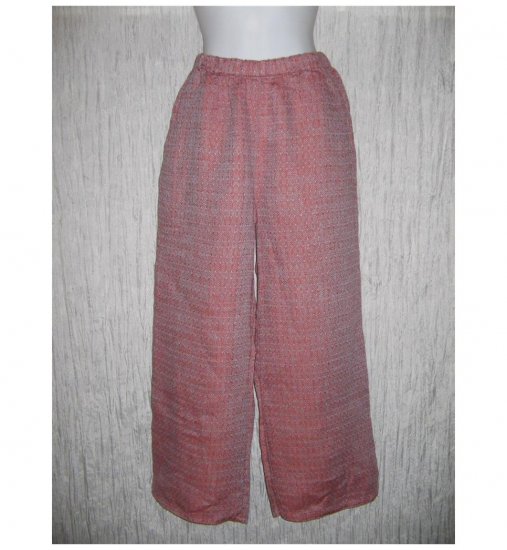 New FLAX Raspberry LINEN Floods Pants Jeanne Engelhart Small S