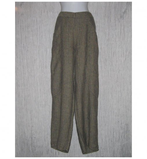 New FLAX Earthy Textured Long LINEN Pants Jeanne Engelhart Large L