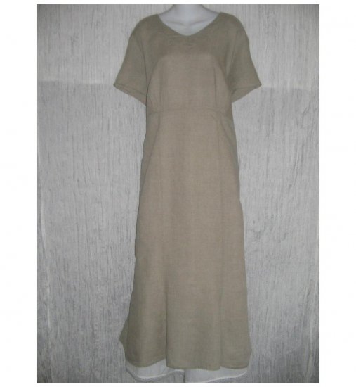 New FLAX Shapely Natural Linen Dress Jeanne Engelhart 1 Generous 1G