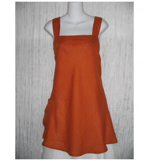 New FLAX Burnt Orange Linen Pocket Tunic Tank Top Tunic Shirt Engelhart Small S