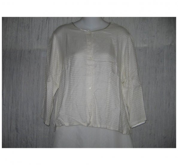 April Cornell Soft White Rayon Button Shirt Tunic Top Small S