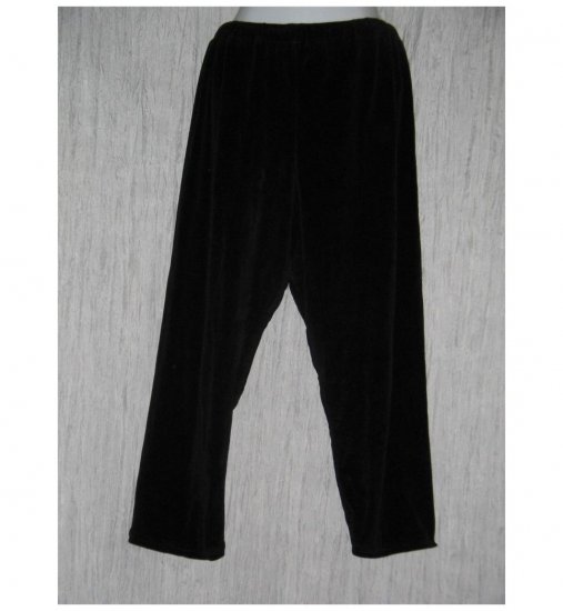 Angelheart Designs by Jeanne Engelhart Flax Black VELOR Leggings Pants Medium M