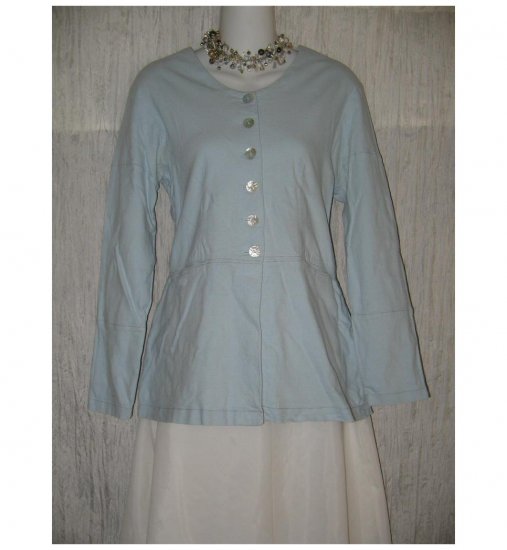 Neesh by D.A.R. Blue Linen Tunic Top Shirt Jacket Small Medium S M
