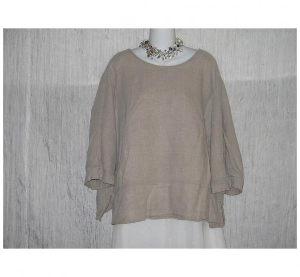FLAX Skirted Linen Pullover Shirt Tunic Top Jeanne Engelhart 2G