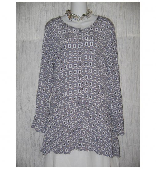 FLAX Purple Rayon Skirted Tunic Top Shirt Jeanne Engelheart Small S