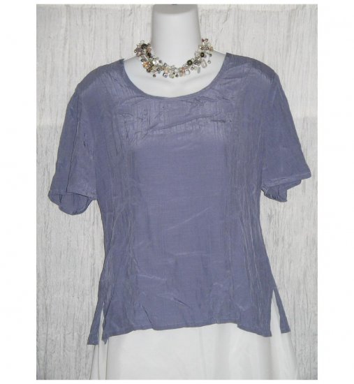 Flax Shapely Purple Rayon Tunic Top Shirt Jeanne Engelheart Small S