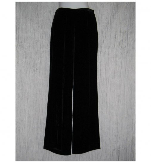 Eddie Bauer Elegant Long Black Rayon Silk Velvet Lagenlook Pants 6