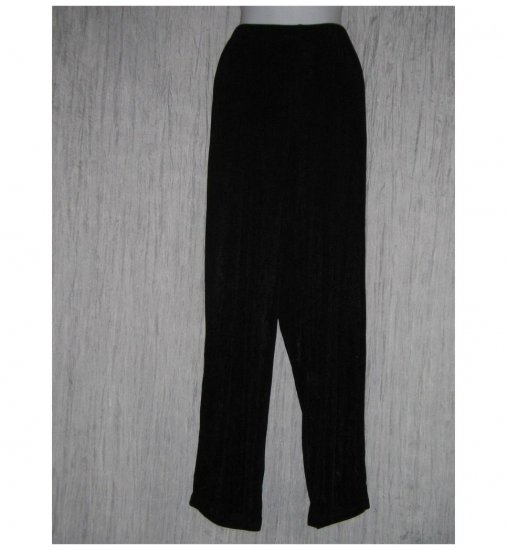 Citiknits Long Loose Slinky Black Knit Pants M L