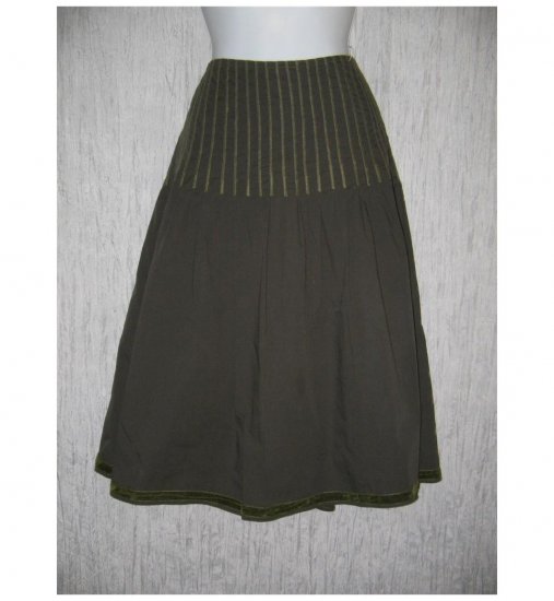 BASIL & MAUDE Full Pleated Calf Length Laced Skirt 12