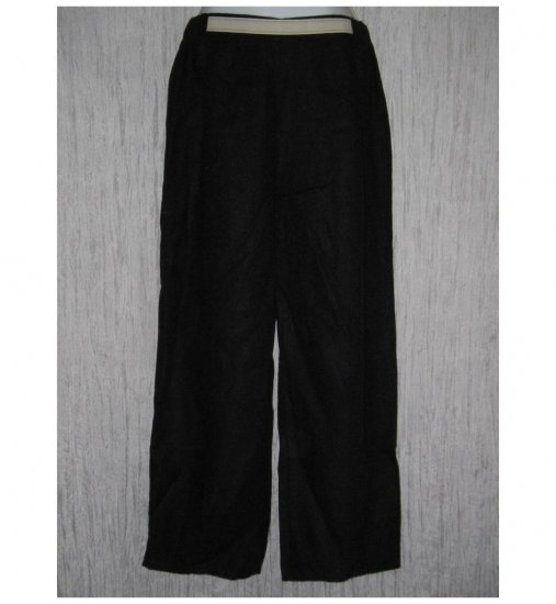New FLAX Black Long LINEN Pants Jeanne Engelhart Small S
