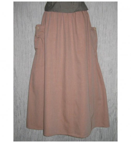 NWT FLAX Long & Full Soft Cotton Blush Pocket Skirt Jeanne Engelhart 1G