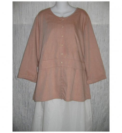 NWT FLAX Soft Shapely Cotton Blush Tunic Top Jacket Jeanne Engelhart 1G