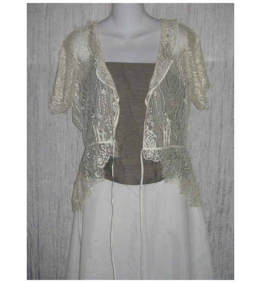 The Limited Shapely Ivory Lace Tied Front Jacket Large L