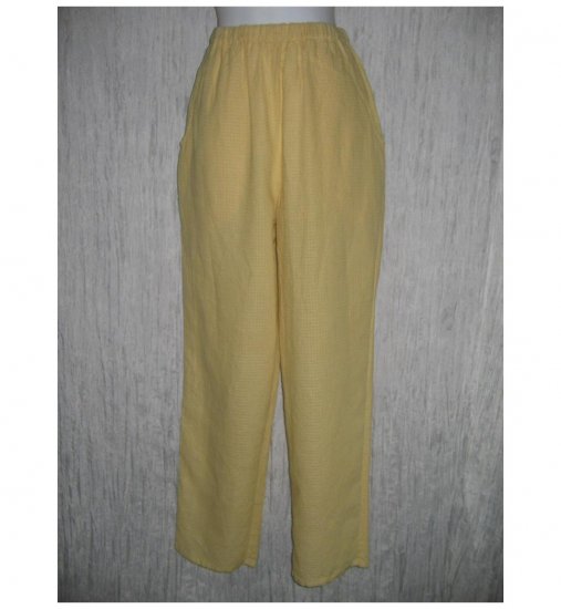 New FLAX Sunny Pucker Linen Pants Jeanne Engelhart Small S