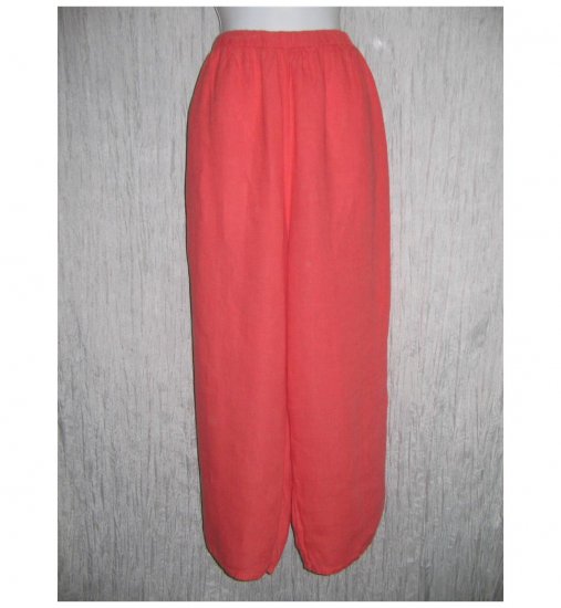 Jeanne Engelhart FLAX Dark Pink Linen Floods Pants 3G