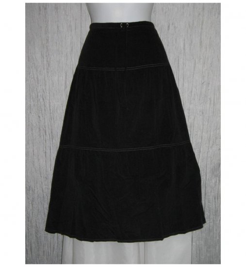 New Solitaire Black Featherwale Corduroy Shapely Skirt Large L