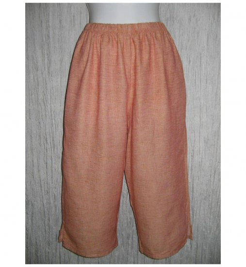 New Jackie Loves John Boutique LINEN & Silk Cropped Beach Pants Small S