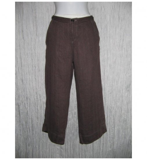 New Solitaire Brown Linen Trousers Pants Medium M