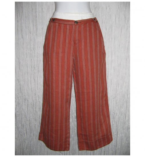 NWT Solitaire Terracotta Stripe Linen Pants Small S