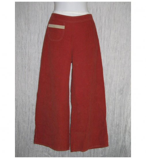 New Solitaire Boutique Wide Leg Red Corduroy Trousers Pants Large L