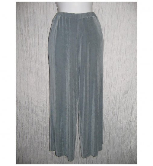 Jeanne Engelhart FLAX Foundations Slinky Gray Wide Leg Pants Large L