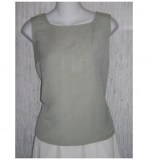 J. Jill Shapely Blue Linen Tank Top Shirt Large L
