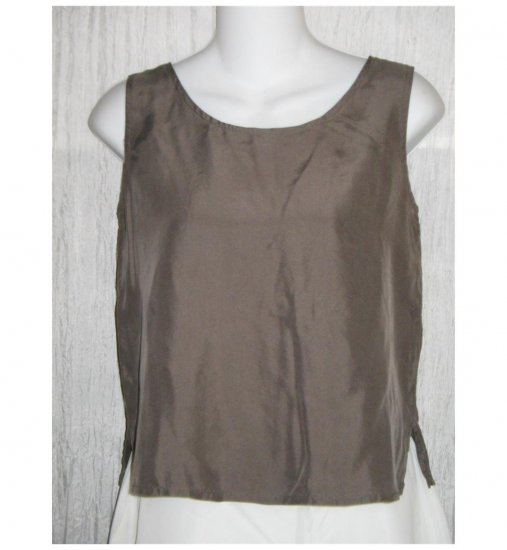 EILEEN FISHER Slinky Gray Silk Tank Shell Shirt X-Small XS
