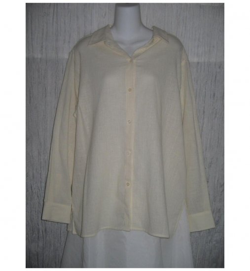 NEW YORK COMPANY Soft Crinkled Cotton Button Shirt Tunic Top X-Large XL