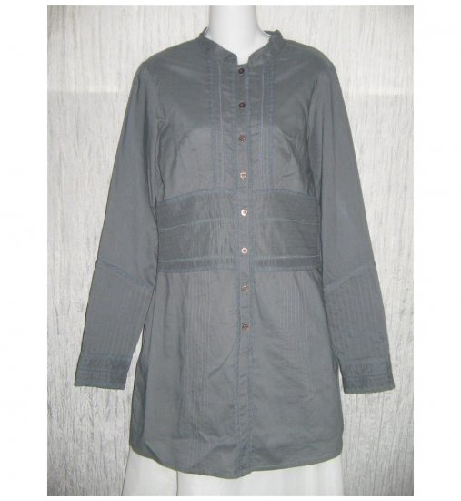 NWT BCI Clothing Shapely Blue Gray Button Shirt Tunic Top X-Large XL