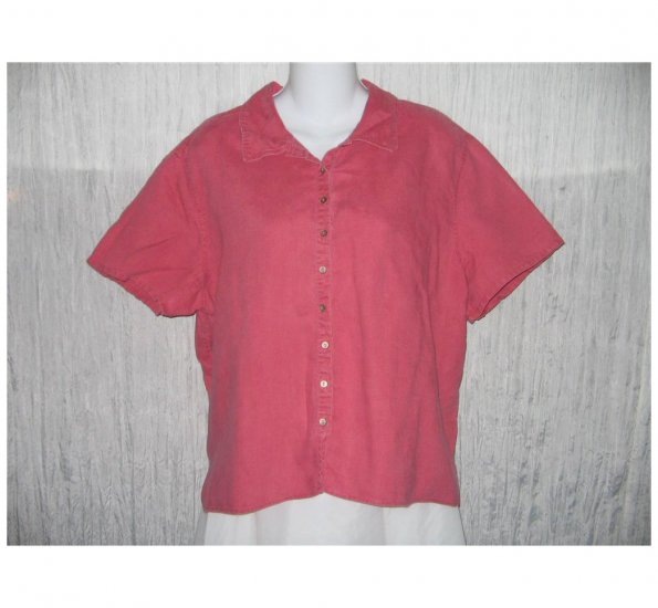 J. Jill Pink Linen Button Shirt Top Large L