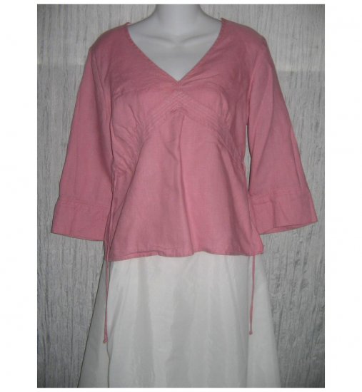 Edward Shapely Pink Irish Linen Pullover Shirt Tunic Top Medium M