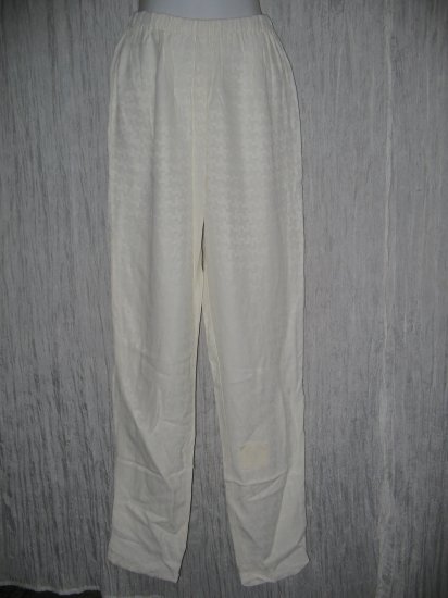 New JACKIE LOVES JOHN Cream Textured Silk Pants Small S