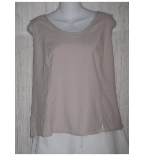 Jeanne Engelhart FLAX Shapely Beige Rayon Tank Top Shirt Medium M