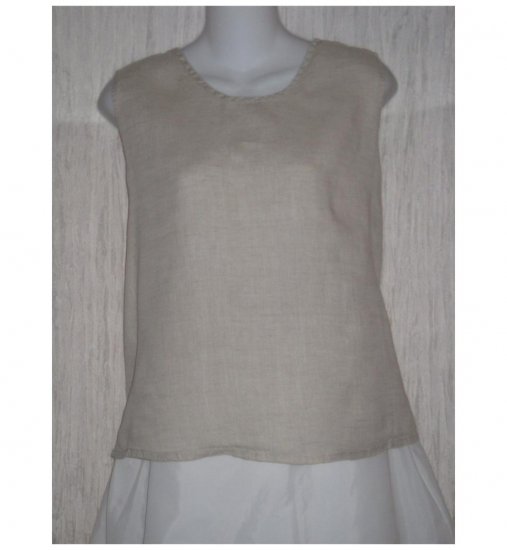 Jeanne Engelhart FLAX Natural Linen Tank Top Shirt Medium M