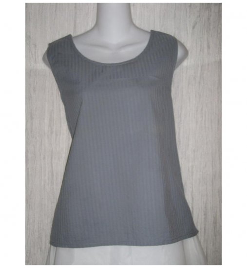 Jeanne Engelhart FLAX Blue Cotton Tank Top Shirt Medium