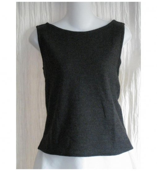 EILEEN FISHER Charcoal Gray Wool Tank Top Shell Shirt Small S