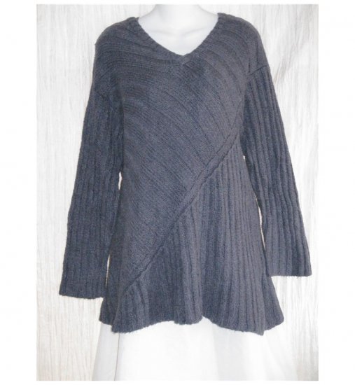 FLAX Soft Blue Pima Cotton Tunic Sweater Engelhart M L