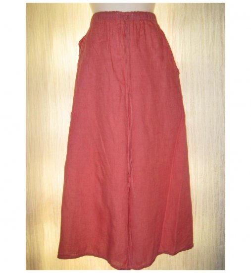 FLAX Cropped Pink Linen Cargo Floods Pants Jeanne Engelhart Medium M