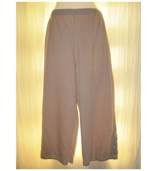 FLAX Tan Cotton Floods Pants Jeanne Engelhart Large L