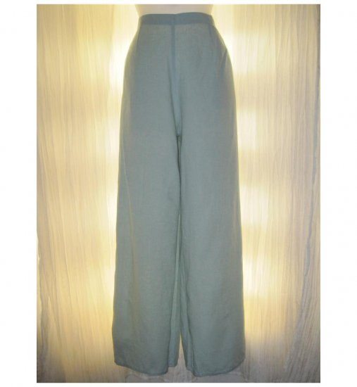 Jeanne Engelhart FLAX Green LINEN Floods Pants Medium M