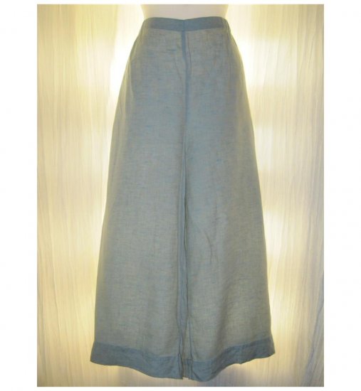 Jeanne Engelhart FLAX Green LINEN Floods Pants Large L