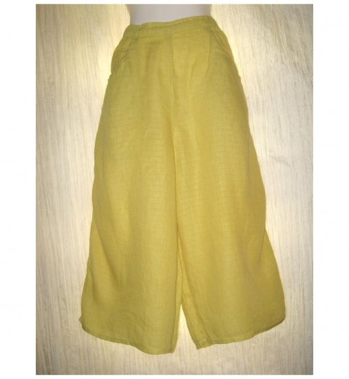Jeanne Engelhart FLAX Mustard Yellow Flood Pants Large L