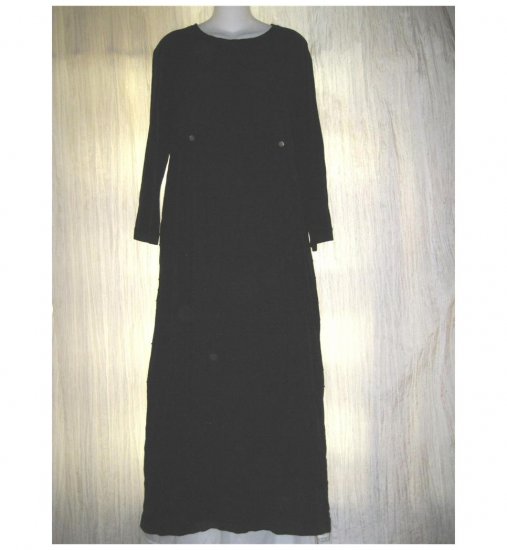 BARBARA BALLUFFI Long Black Crisscrossing Pin Tuck Dress Small S