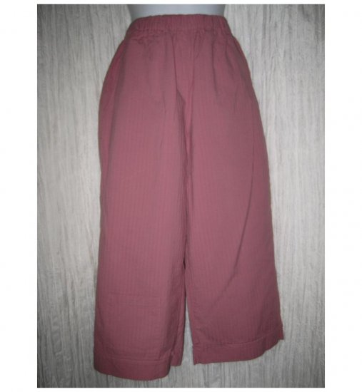 FLAX Dusty Pink Textured Cotton Floods Pants Jeanne Engelhart Petite P