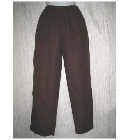 In the Wash Cropped Brown Linen Pants Small S