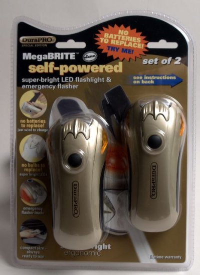 Durapro Self-Powered Rechargeable Flashlight and emergency Flasher