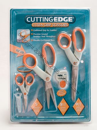 Scissors 3 Cushioned Handle Soft Grip Scrapbook Sewing Hobby Craft NIB
