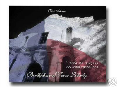 "TEXAS" Alamo Texas Flag Freedom Liberty Fine Art Photograph B&W with color